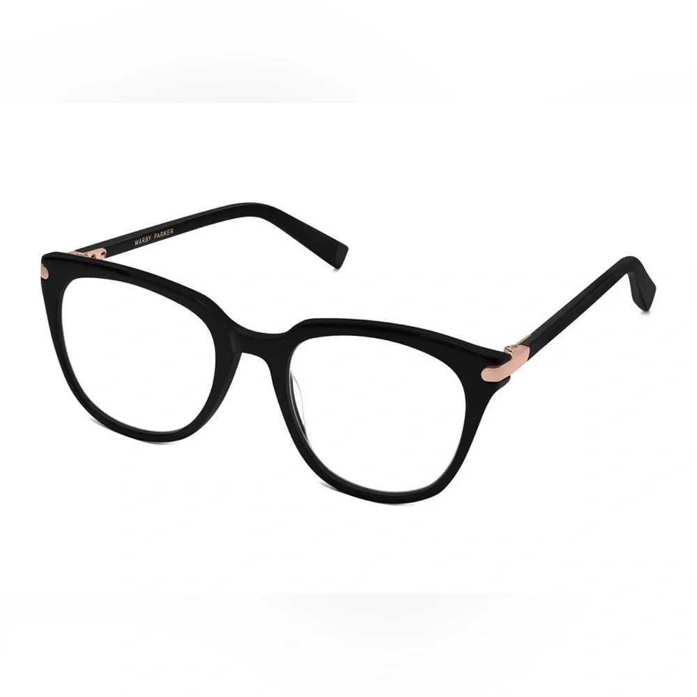 Warby Parker Maeve Glasses in Jet Black with Rose Gold